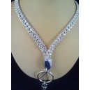Rhinestone Bling Diamond Fashion Stylish 36" Diamond Badge ID Holder Lanyard Necklace - Swarovski Sparkle