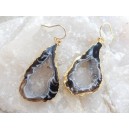 Geode Earrings 14k White Gold